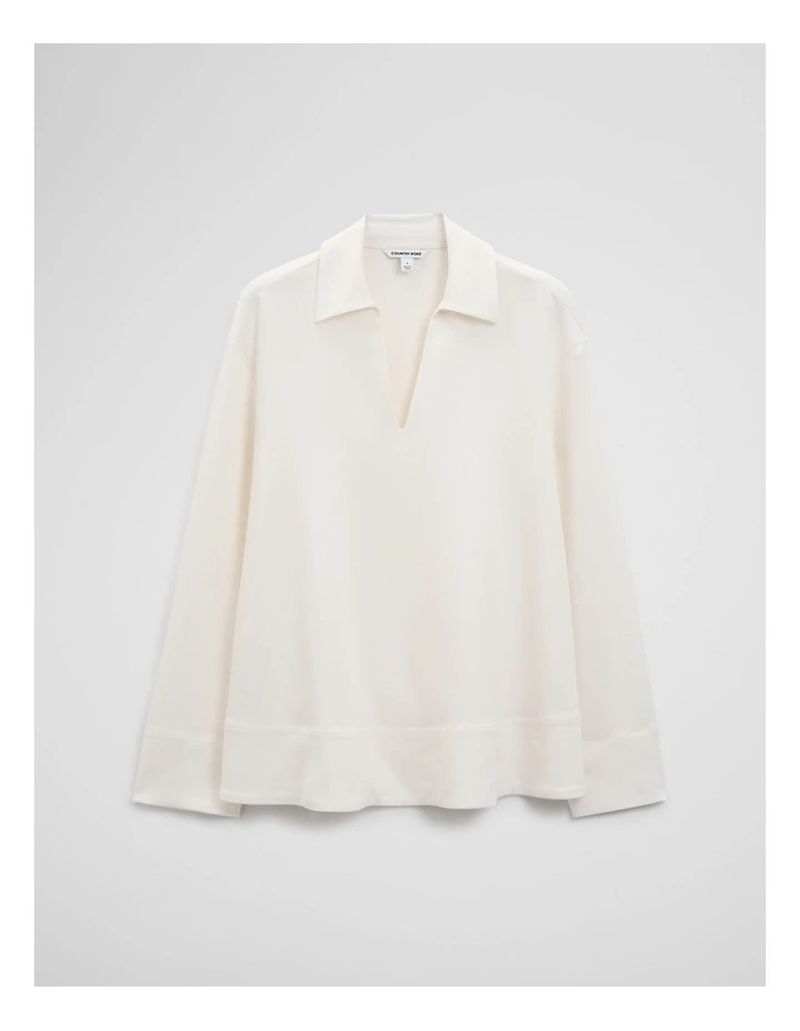 Crepe Rugby Shirt in Blanc image 2