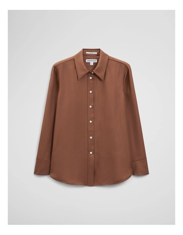 Silk Shirt in Deep Chestnut image 2