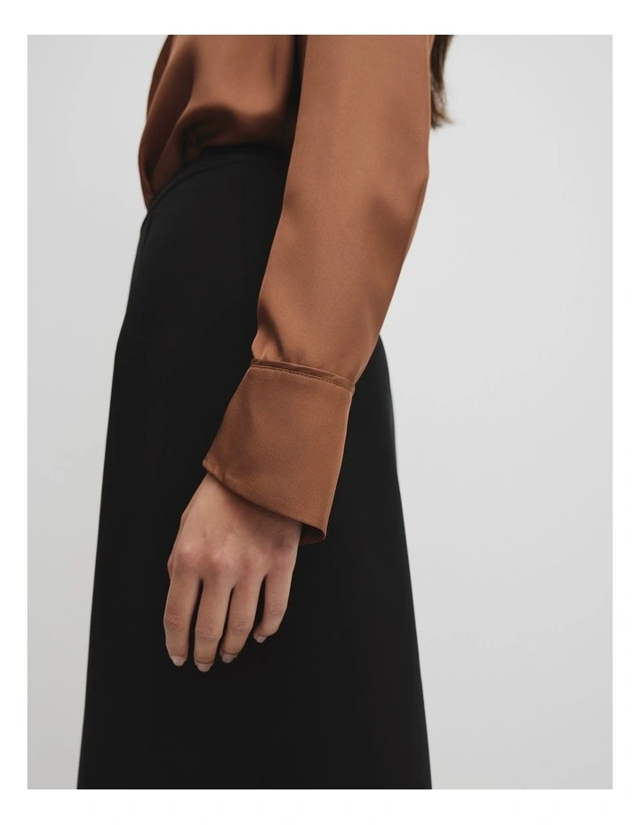 Silk Shirt in Deep Chestnut image 3