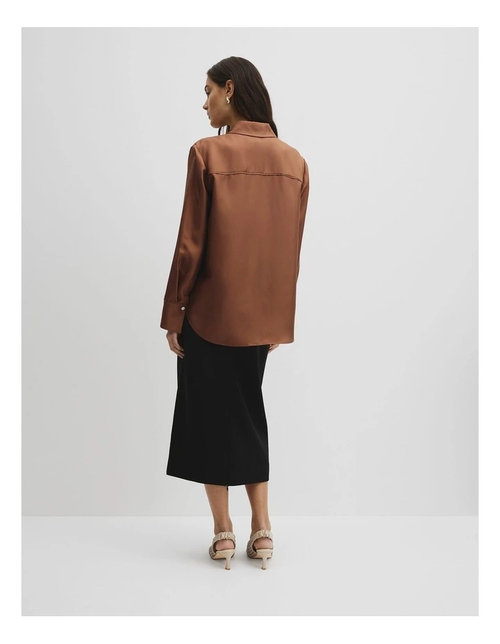 Silk Shirt in Deep Chestnut image 5