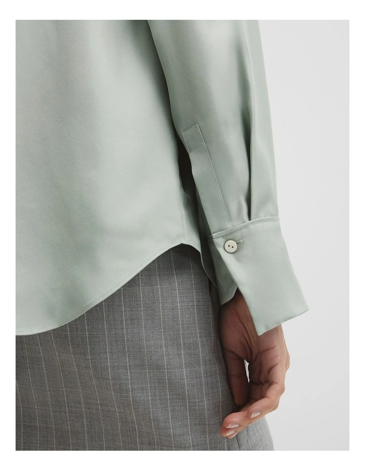 Silk Shirt in Sage Mist image 3