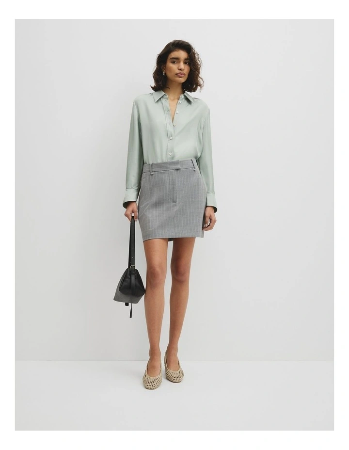 Silk Shirt in Sage Mist image 4