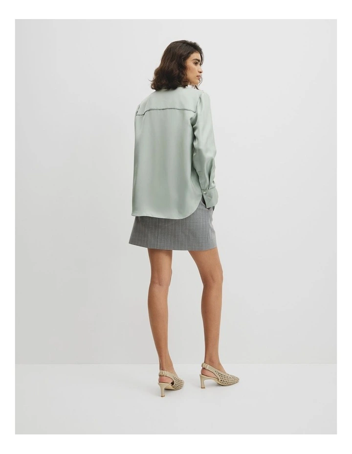 Silk Shirt in Sage Mist image 5