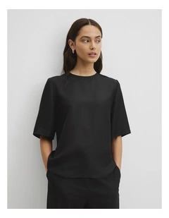 Silk Tee in Black