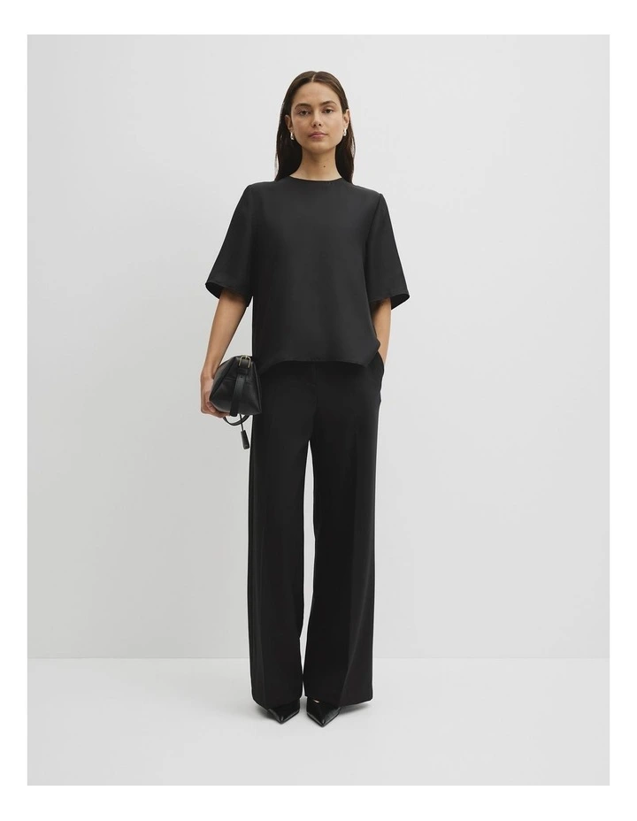 Silk Tee in Black image 4