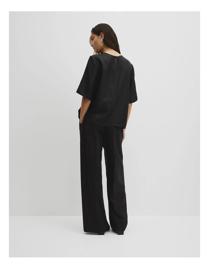 Silk Tee in Black image 5
