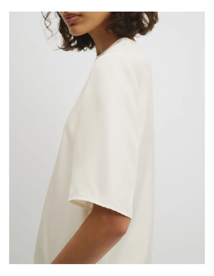 Silk Tee in Antique White image 3