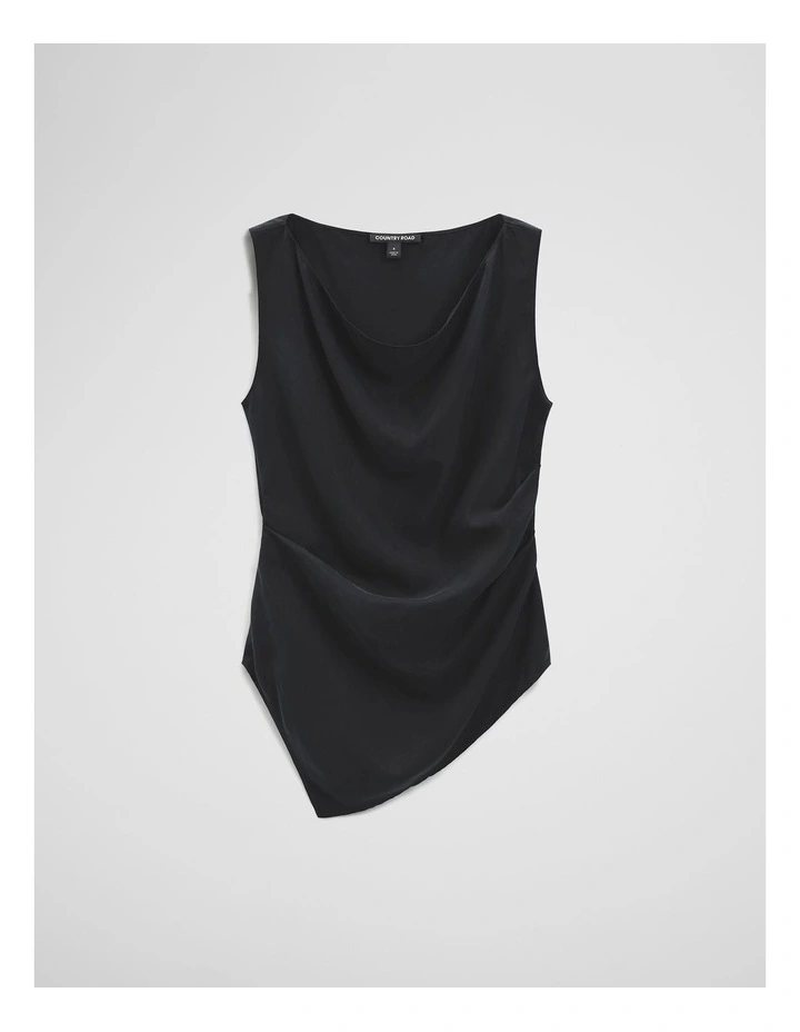Asymmetrical Hem Blouse in Black image 2