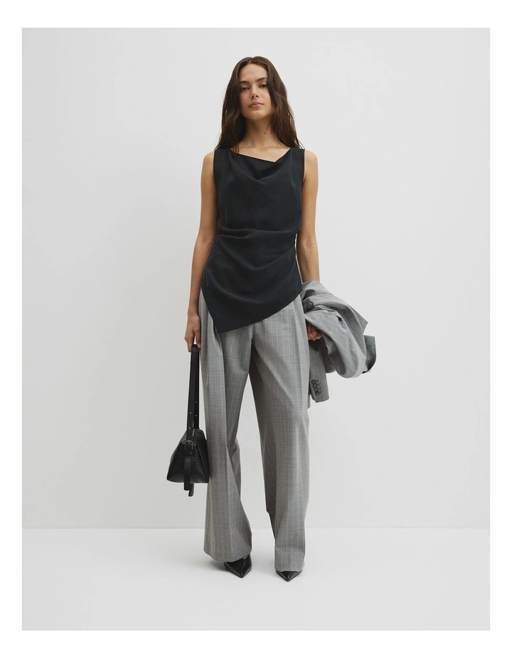 Asymmetrical Hem Blouse in Black image 4