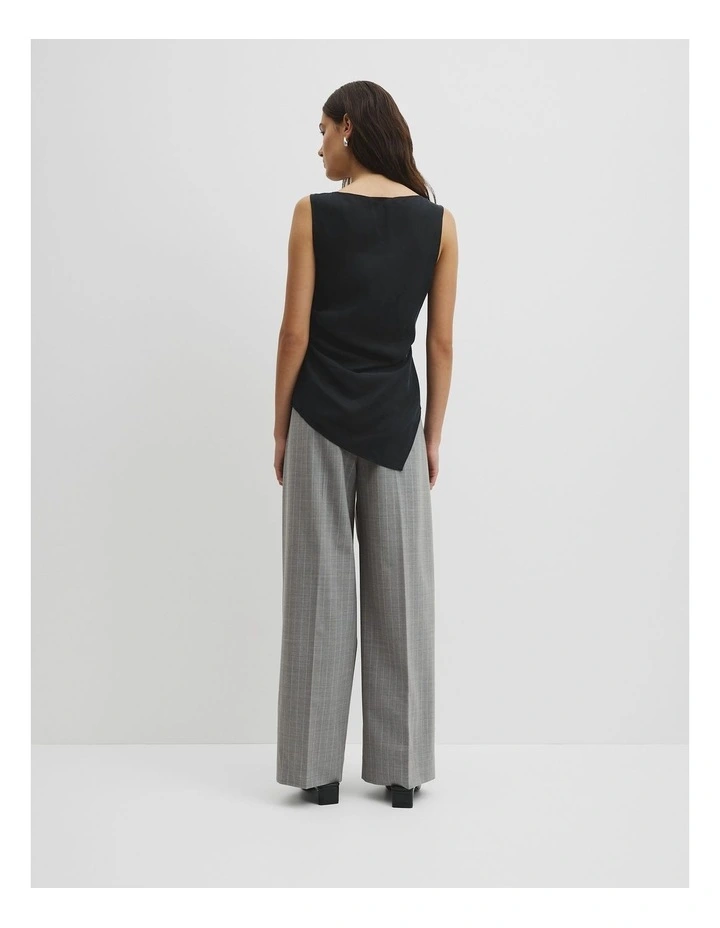Asymmetrical Hem Blouse in Black image 5