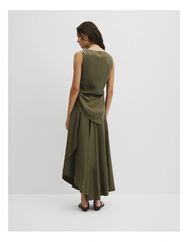 Asymmetrical Hem Blouse in Olivine image 5