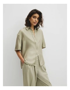 SS Silk Shirt in Pistachio
