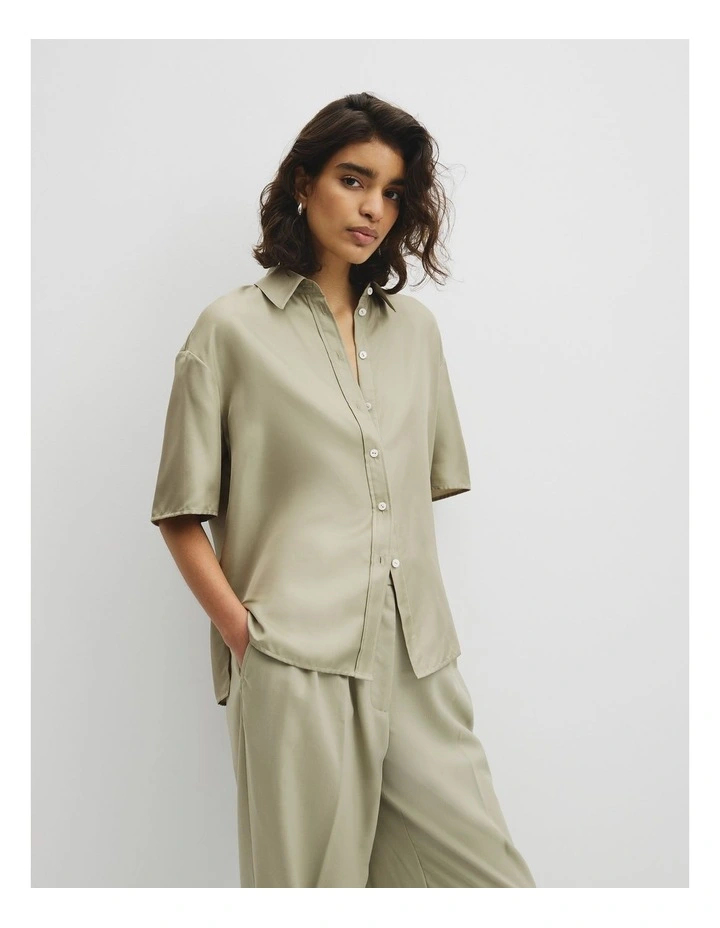 SS Silk Shirt in Pistachio image 1