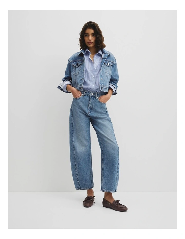 Stripe Poplin Shirt in Blue Stripe image 4
