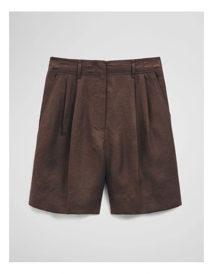 Longline Linen Short in Cocoa image 2