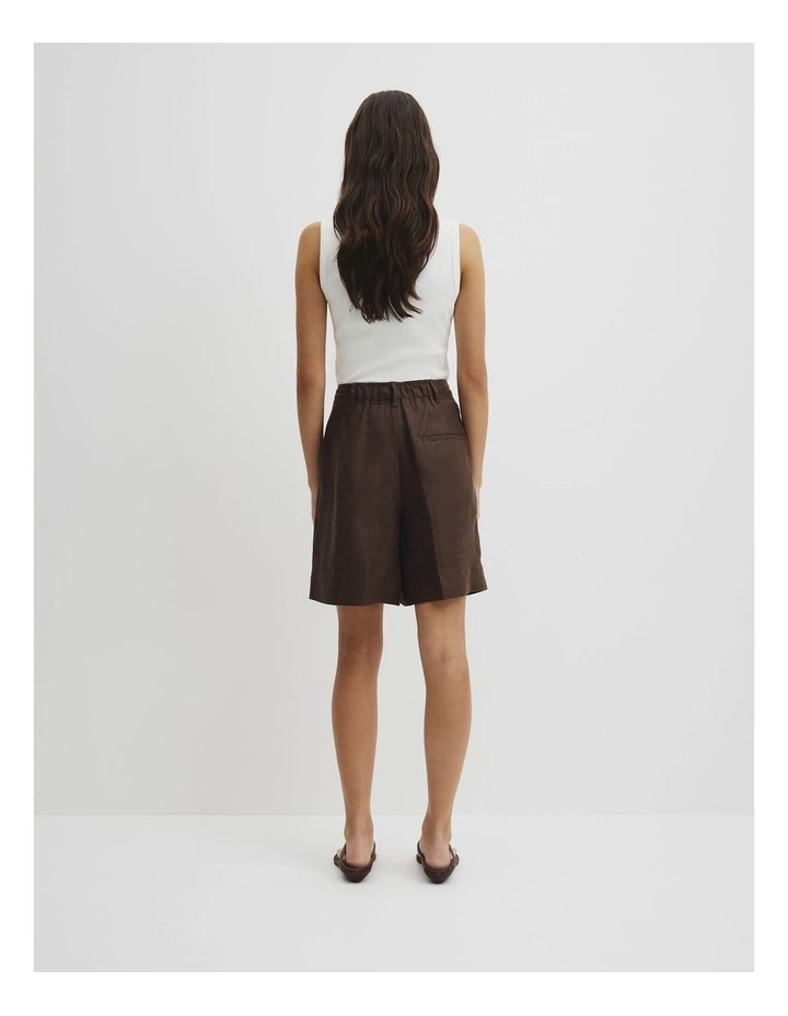 Longline Linen Short in Cocoa image 5