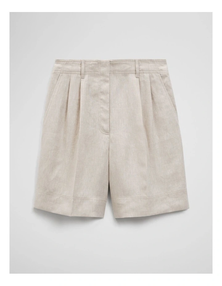 Longline Linen Short in Bisque image 2