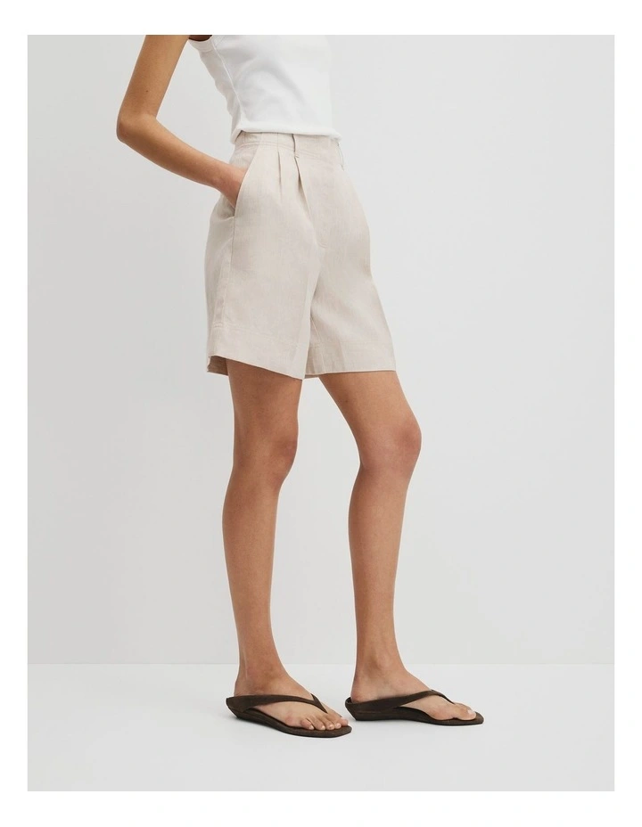 Longline Linen Short in Bisque image 4