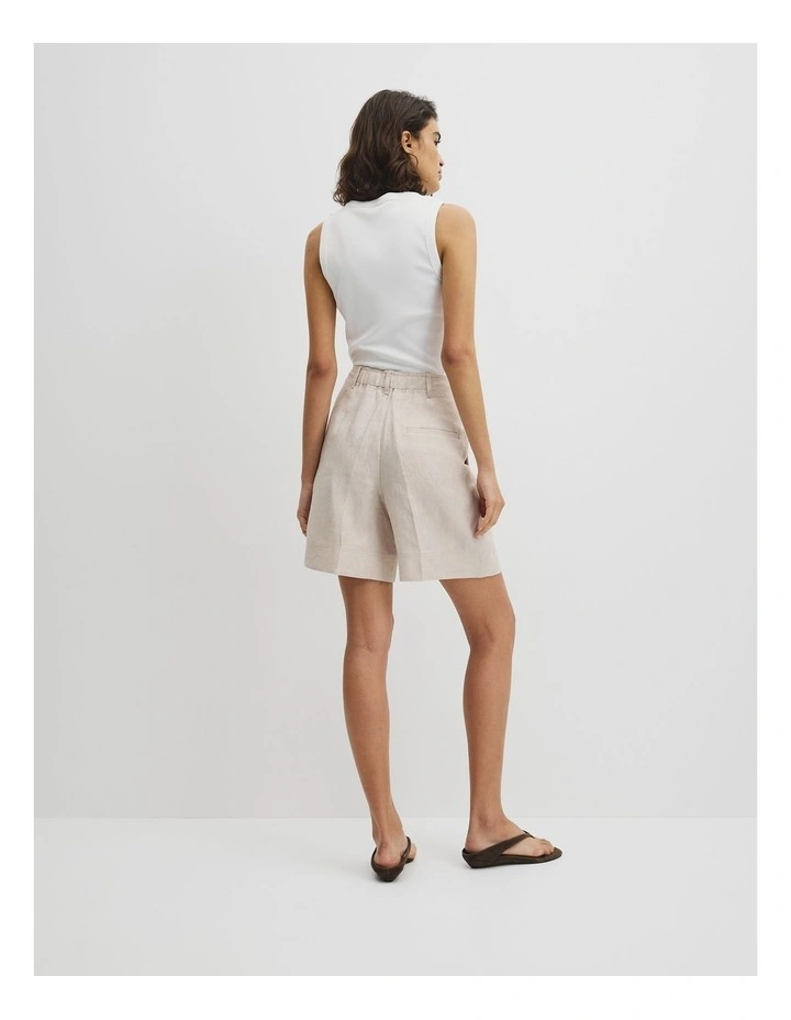 Longline Linen Short in Bisque image 5