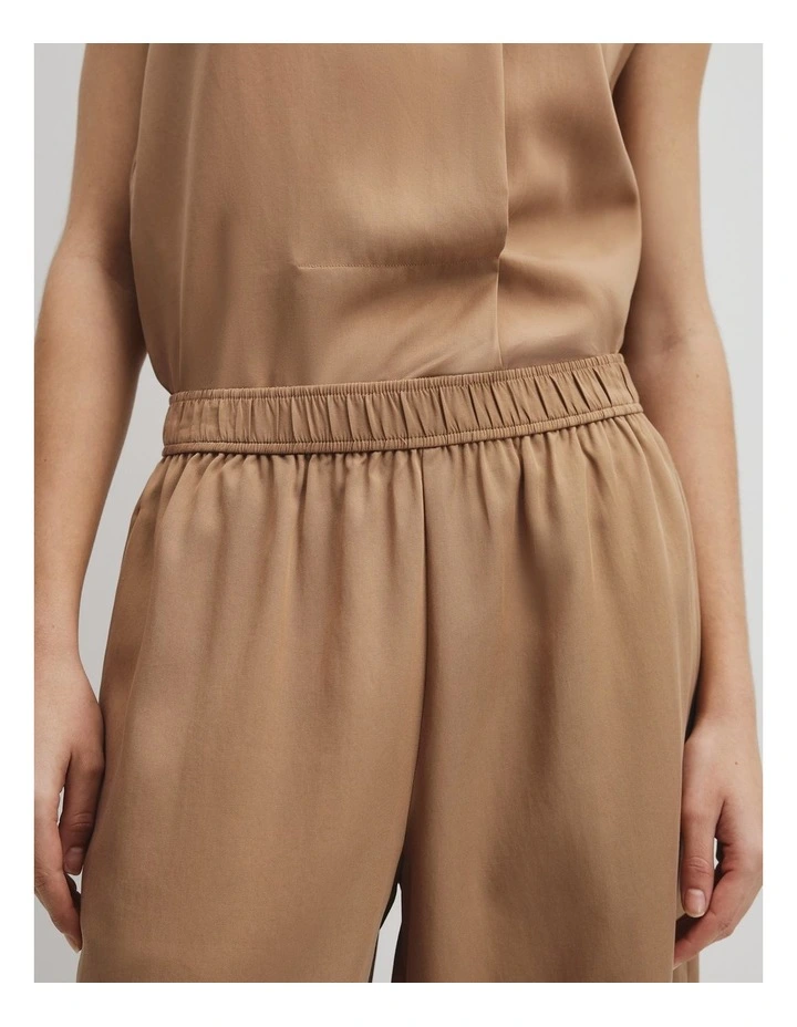 Cupro Bermuda Short in Camel image 3