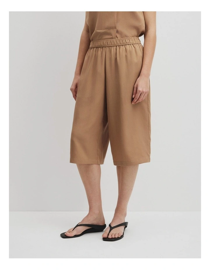 Cupro Bermuda Short in Camel image 4