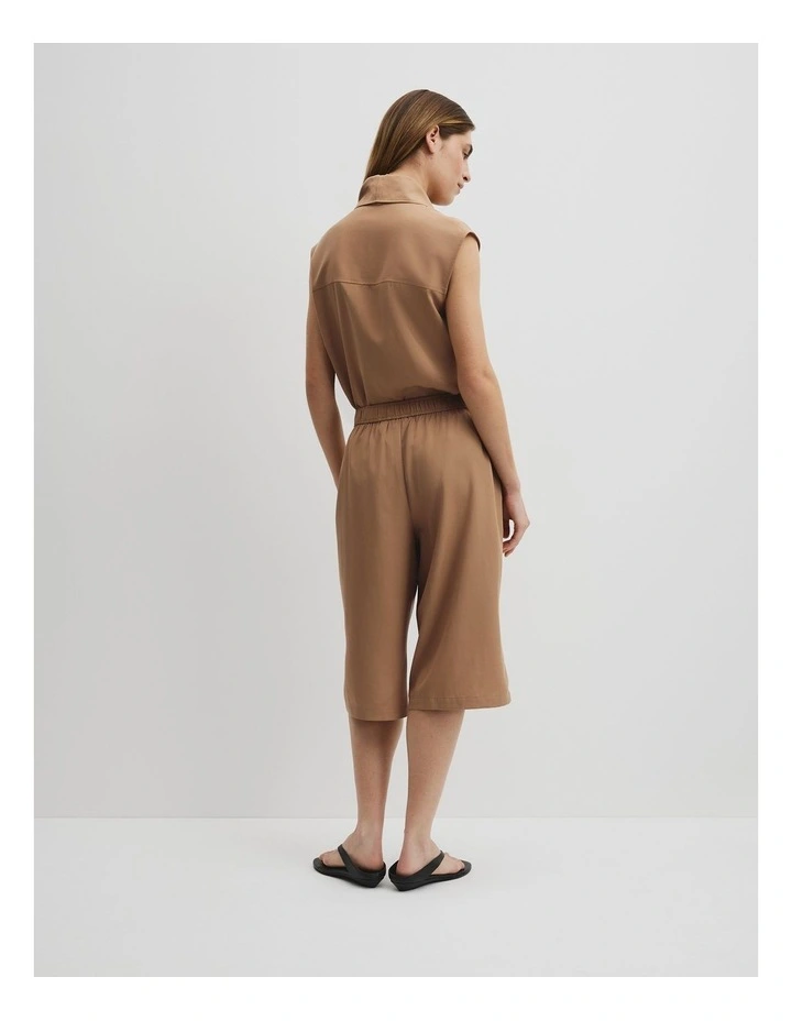 Cupro Bermuda Short in Camel image 5