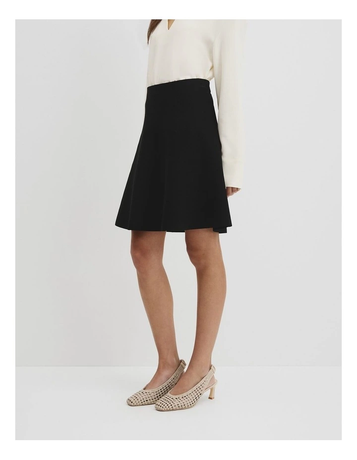 Compact Knit Mini Skirt in Black image 4