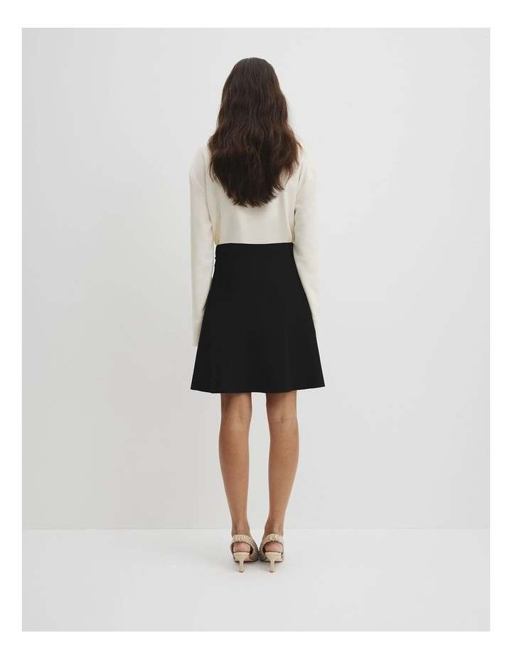 Compact Knit Mini Skirt in Black image 5