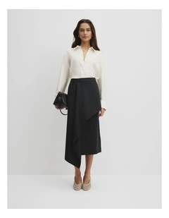 Suit Midi Skirt in Black