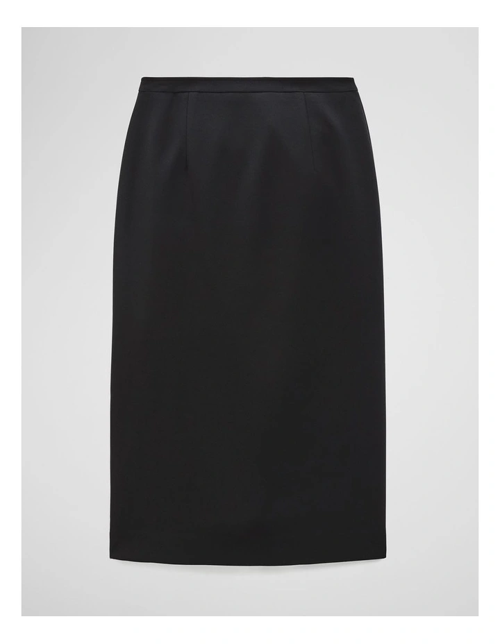 Zip Pencil Skirt in Black image 2
