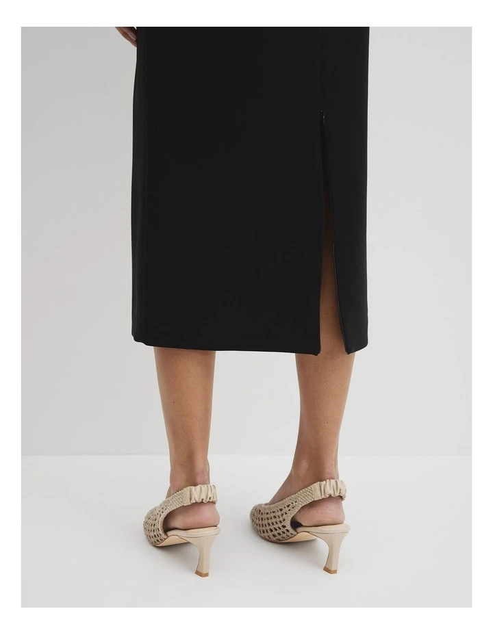 Zip Pencil Skirt in Black image 3