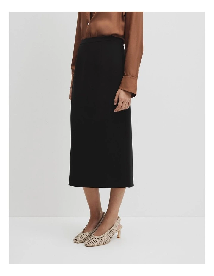 Zip Pencil Skirt in Black image 4