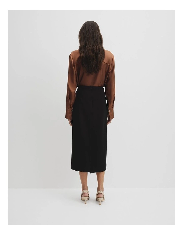 Zip Pencil Skirt in Black image 5