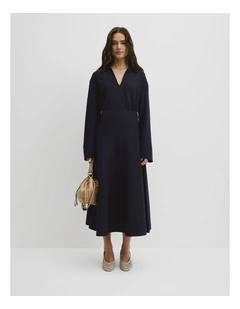 Fluted Knit Midi Skirt in Twilight