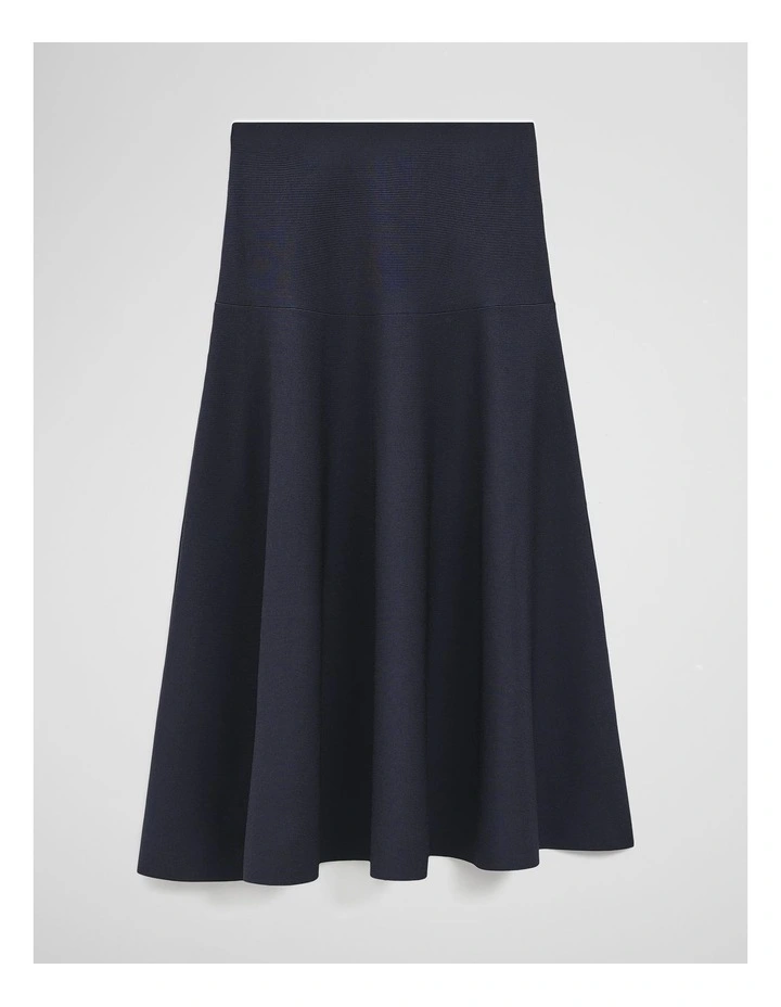 Fluted Knit Midi Skirt in Twilight image 2