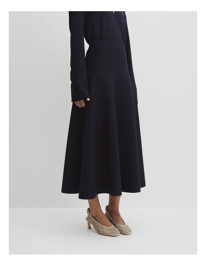 Fluted Knit Midi Skirt in Twilight image 4