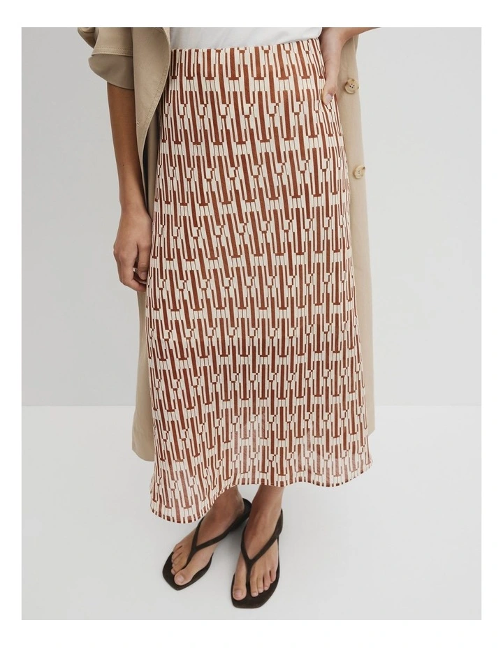 Print Bias Midi Skirt in Interlock Print image 3