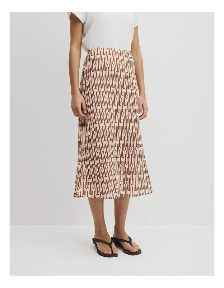 Print Bias Midi Skirt in Interlock Print image 4