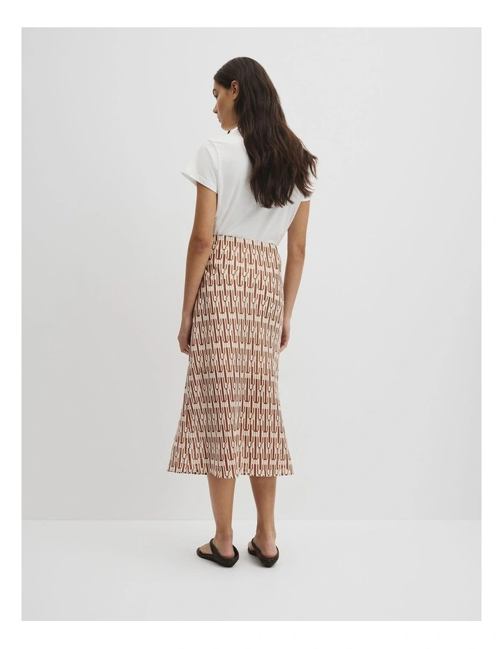 Print Bias Midi Skirt in Interlock Print image 5