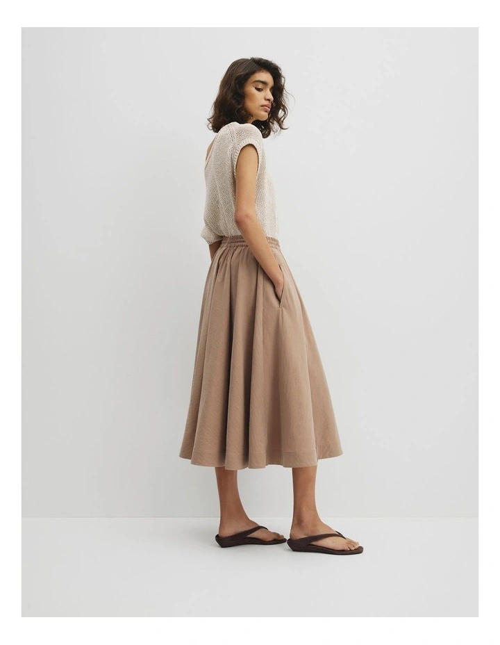 Parachute Midi Zip Skirt in Bark image 5