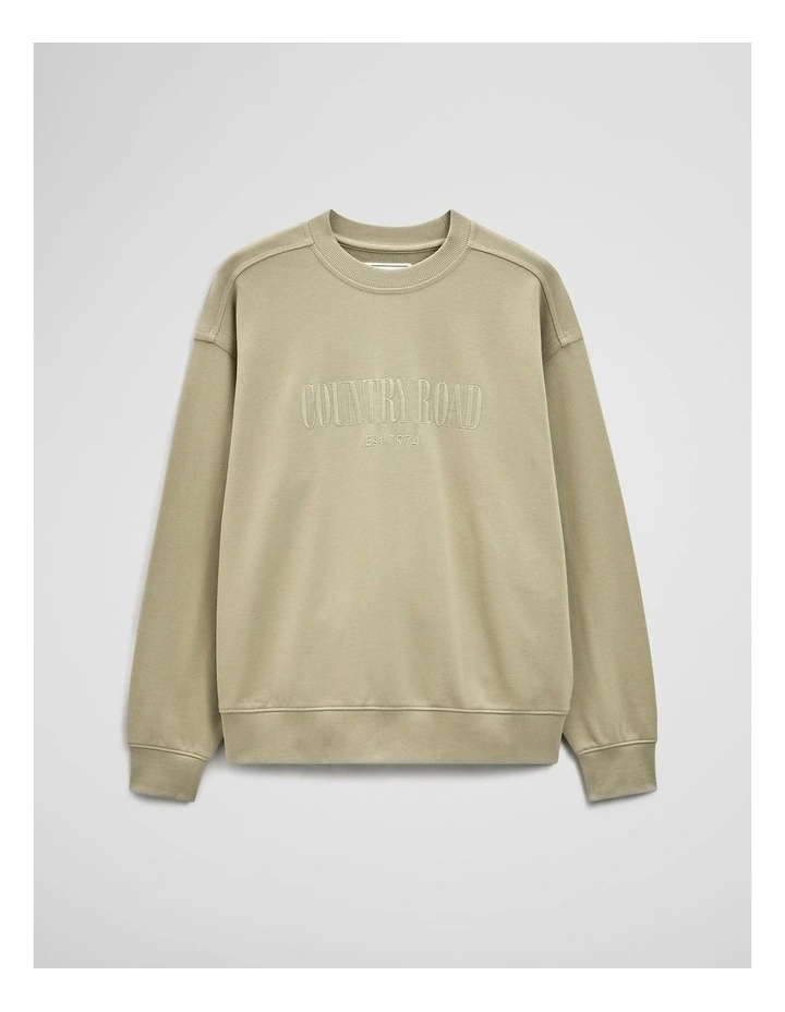 Australian Cotton Cr Sweat in Dusty Sage image 2