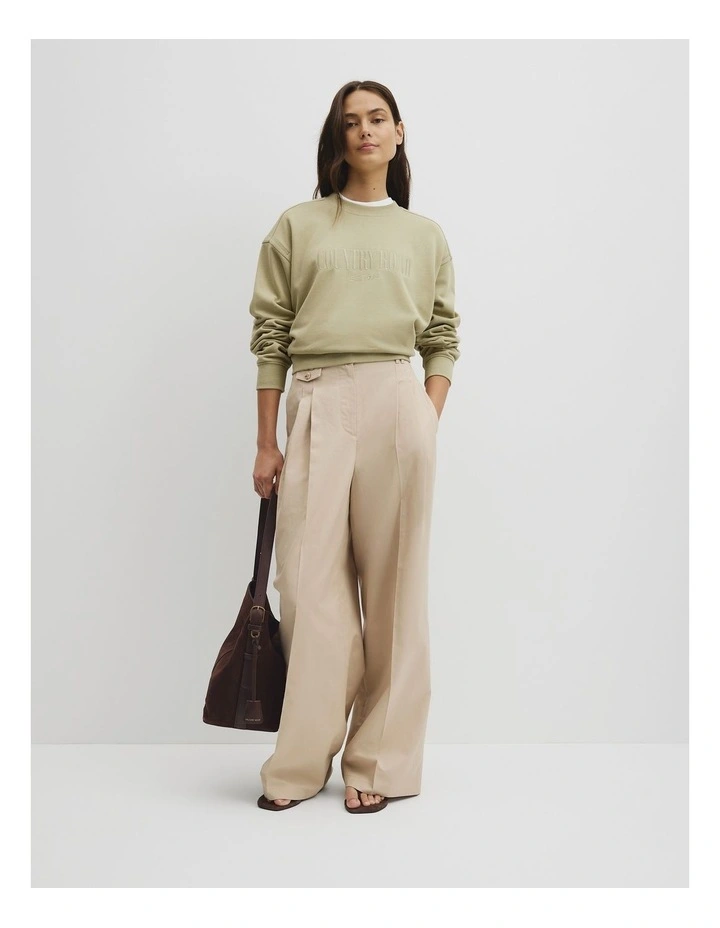Australian Cotton Cr Sweat in Dusty Sage image 4