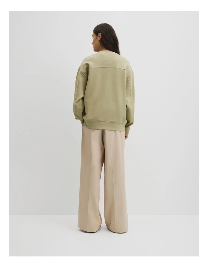 Australian Cotton Cr Sweat in Dusty Sage image 5