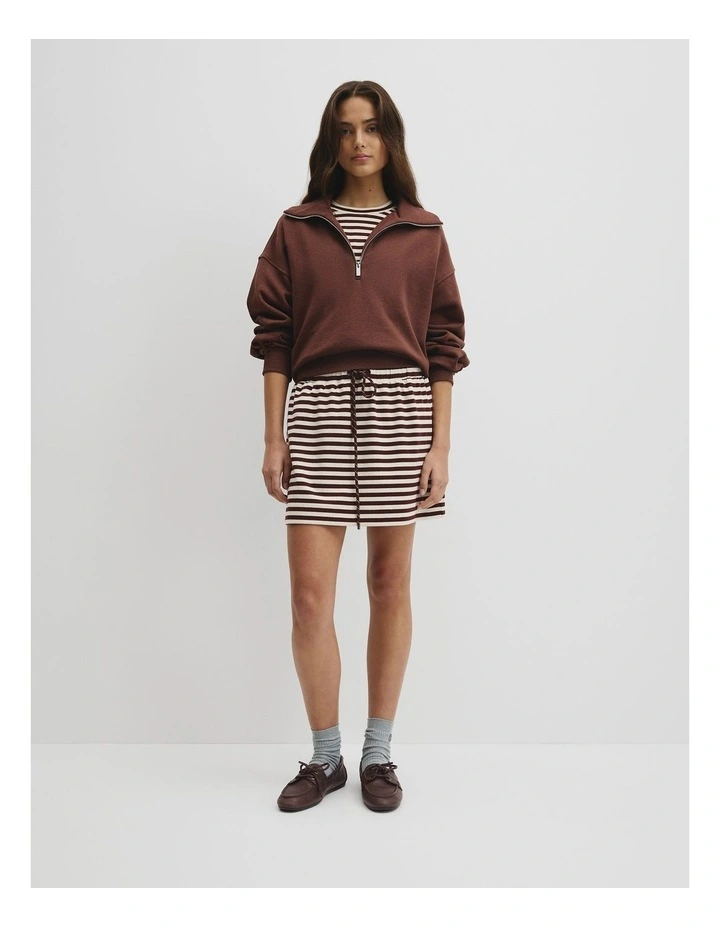 Australian Cotton Funnel Neck Sweat in Ember Marle image 4