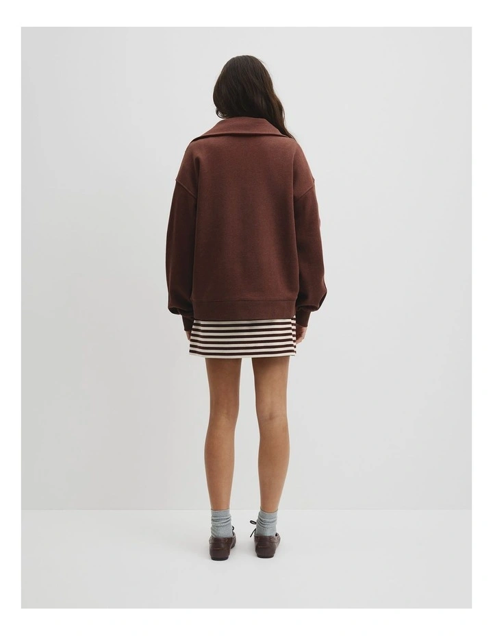 Australian Cotton Funnel Neck Sweat in Ember Marle image 5