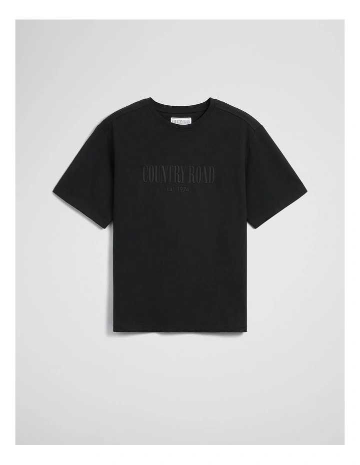 Australian Cotton Cr T-shirt in Black image 2