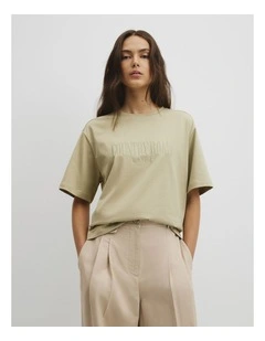 Australian Cotton Cr T-shirt in Dusty Sage