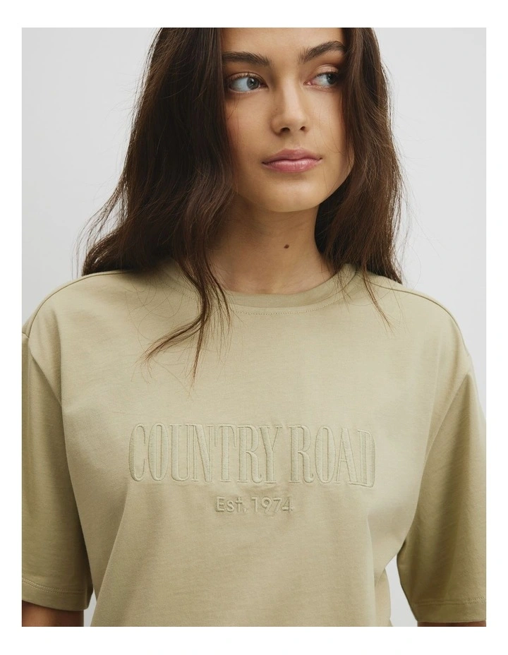 Australian Cotton Cr T-shirt in Dusty Sage image 3