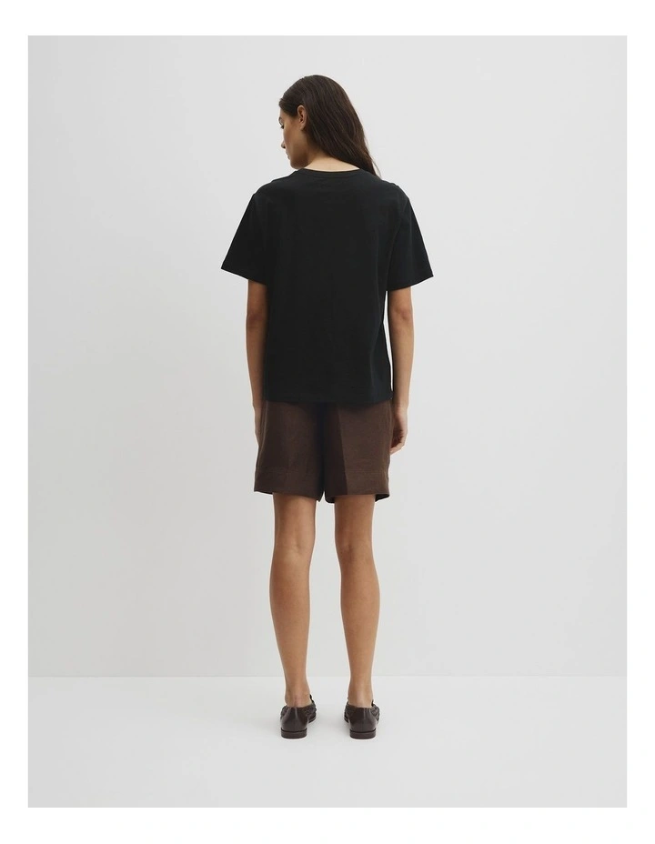 Textured Short Sleeve Slub T-shirt in Black image 5