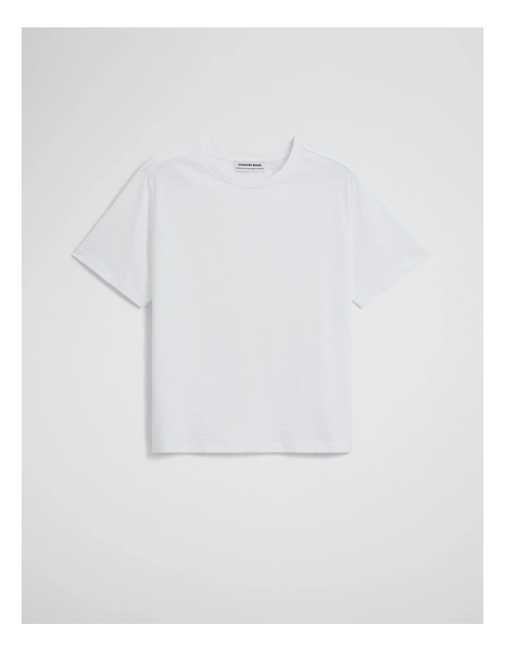 Textured Short Sleeve Slub T-shirt in White image 2